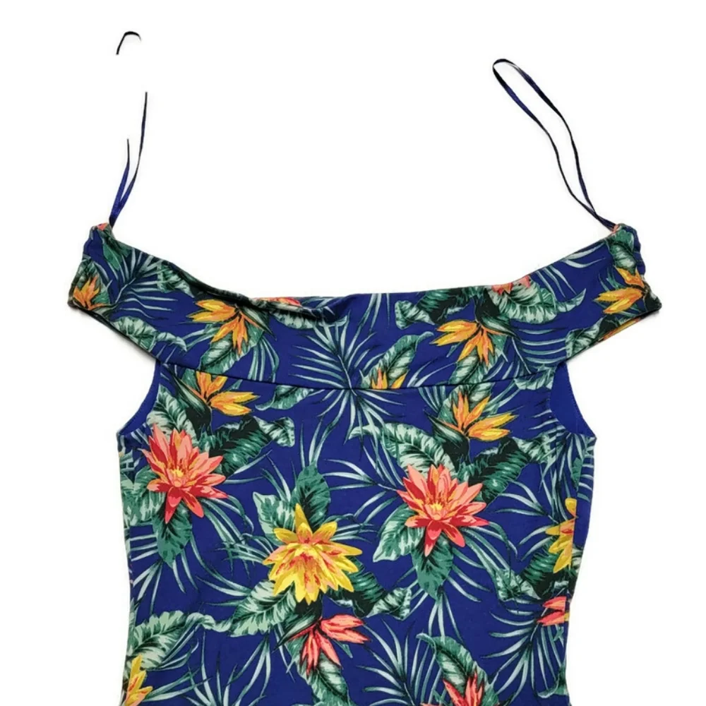 Guess Wome Tropical Floral Off The Shoulder Navine Bodycon Dress Size XS - Picture 7 of 12